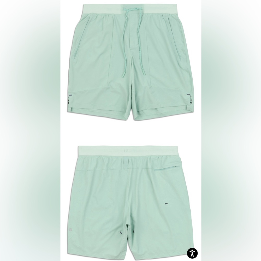 Lululemon License to Train Linerless Short Arctic Green 7in inseam